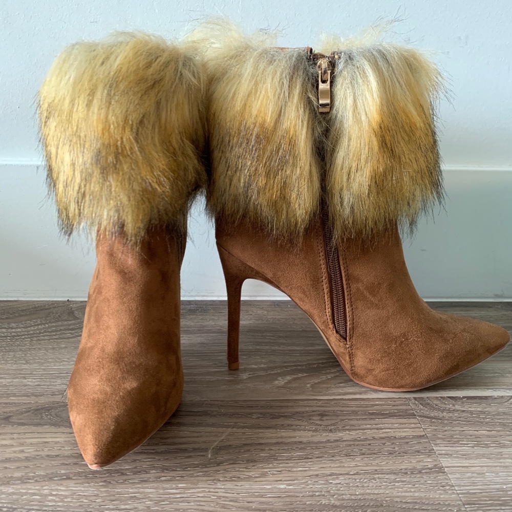 Suede Faux Fur Booties